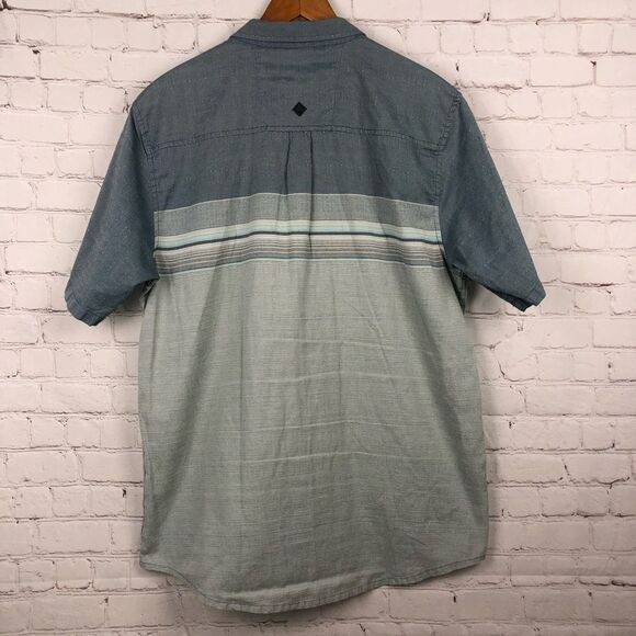 Prana Blue Short Sleeve Button Up Men's Sz XL - Picture 9 of 9